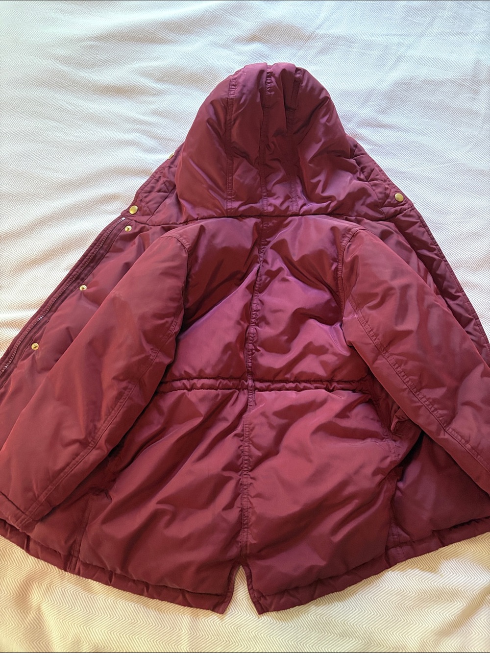 Crewcuts Girls Hooded Puffer Jacket - Burgundy - Picture 3 of 3